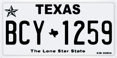 TX license plate BCY1259