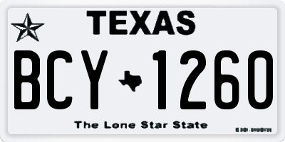 TX license plate BCY1260
