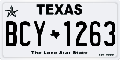 TX license plate BCY1263