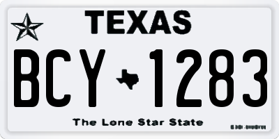 TX license plate BCY1283