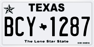 TX license plate BCY1287