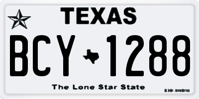 TX license plate BCY1288