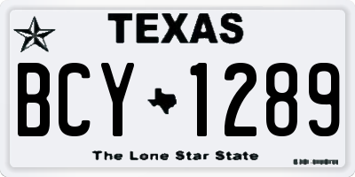 TX license plate BCY1289
