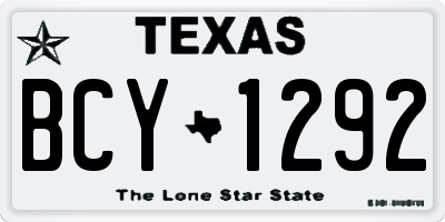 TX license plate BCY1292