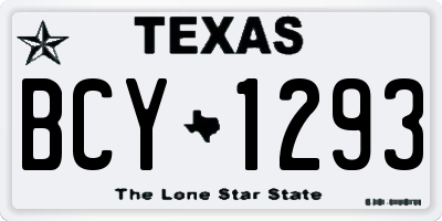 TX license plate BCY1293