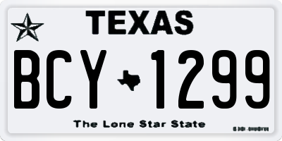 TX license plate BCY1299