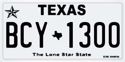 TX license plate BCY1300