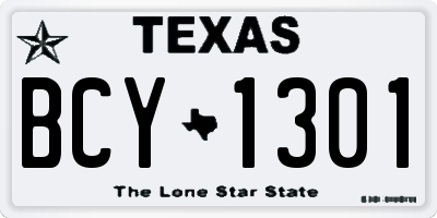 TX license plate BCY1301