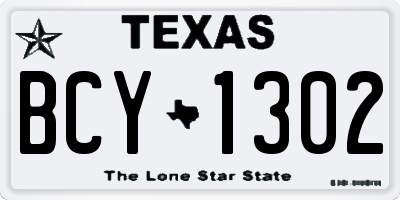 TX license plate BCY1302
