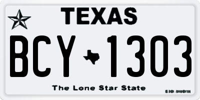 TX license plate BCY1303