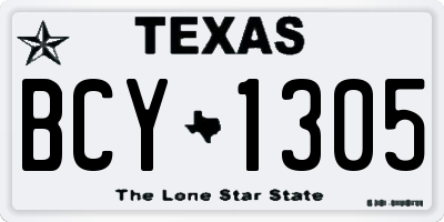 TX license plate BCY1305