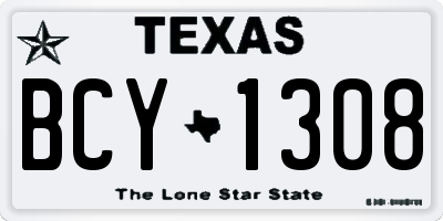 TX license plate BCY1308