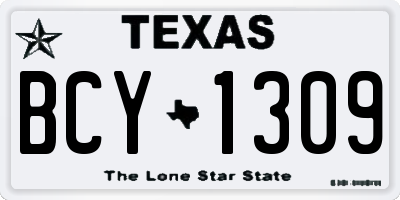 TX license plate BCY1309