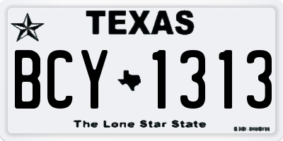 TX license plate BCY1313