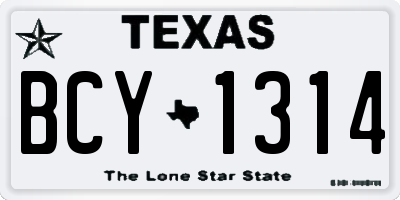 TX license plate BCY1314