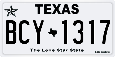 TX license plate BCY1317