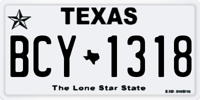 TX license plate BCY1318
