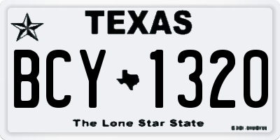 TX license plate BCY1320