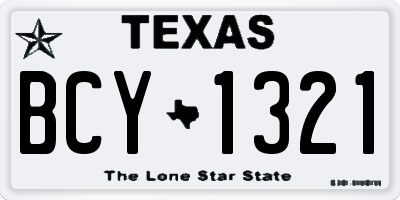 TX license plate BCY1321
