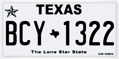 TX license plate BCY1322