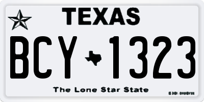 TX license plate BCY1323