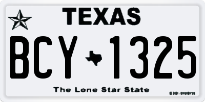 TX license plate BCY1325