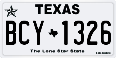 TX license plate BCY1326