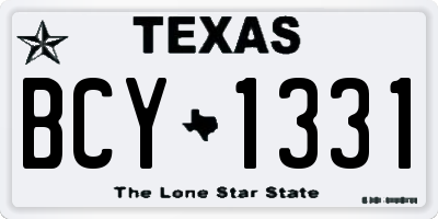 TX license plate BCY1331