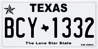 TX license plate BCY1332