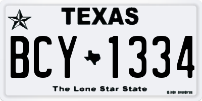 TX license plate BCY1334