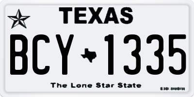 TX license plate BCY1335