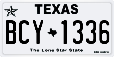 TX license plate BCY1336