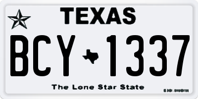 TX license plate BCY1337