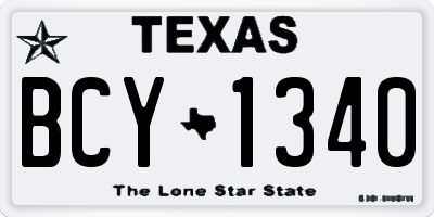 TX license plate BCY1340
