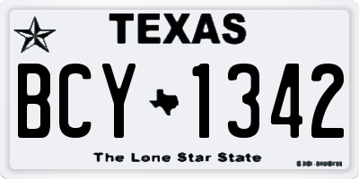 TX license plate BCY1342