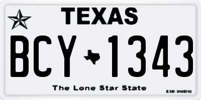TX license plate BCY1343