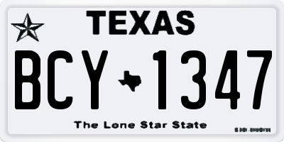 TX license plate BCY1347