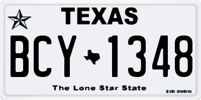 TX license plate BCY1348