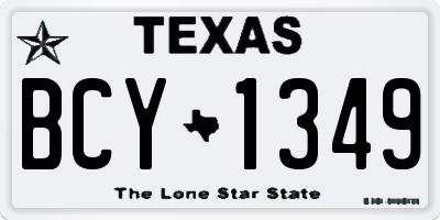 TX license plate BCY1349