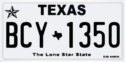 TX license plate BCY1350