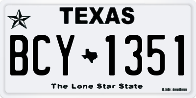 TX license plate BCY1351