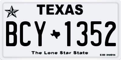 TX license plate BCY1352