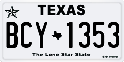 TX license plate BCY1353