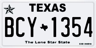 TX license plate BCY1354