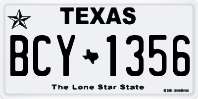 TX license plate BCY1356