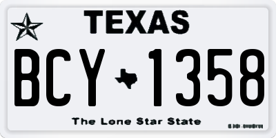 TX license plate BCY1358