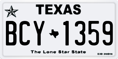 TX license plate BCY1359