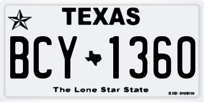TX license plate BCY1360