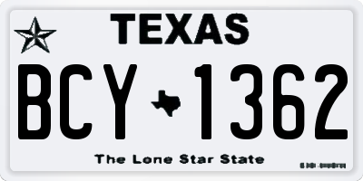 TX license plate BCY1362