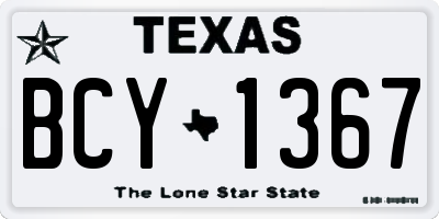 TX license plate BCY1367